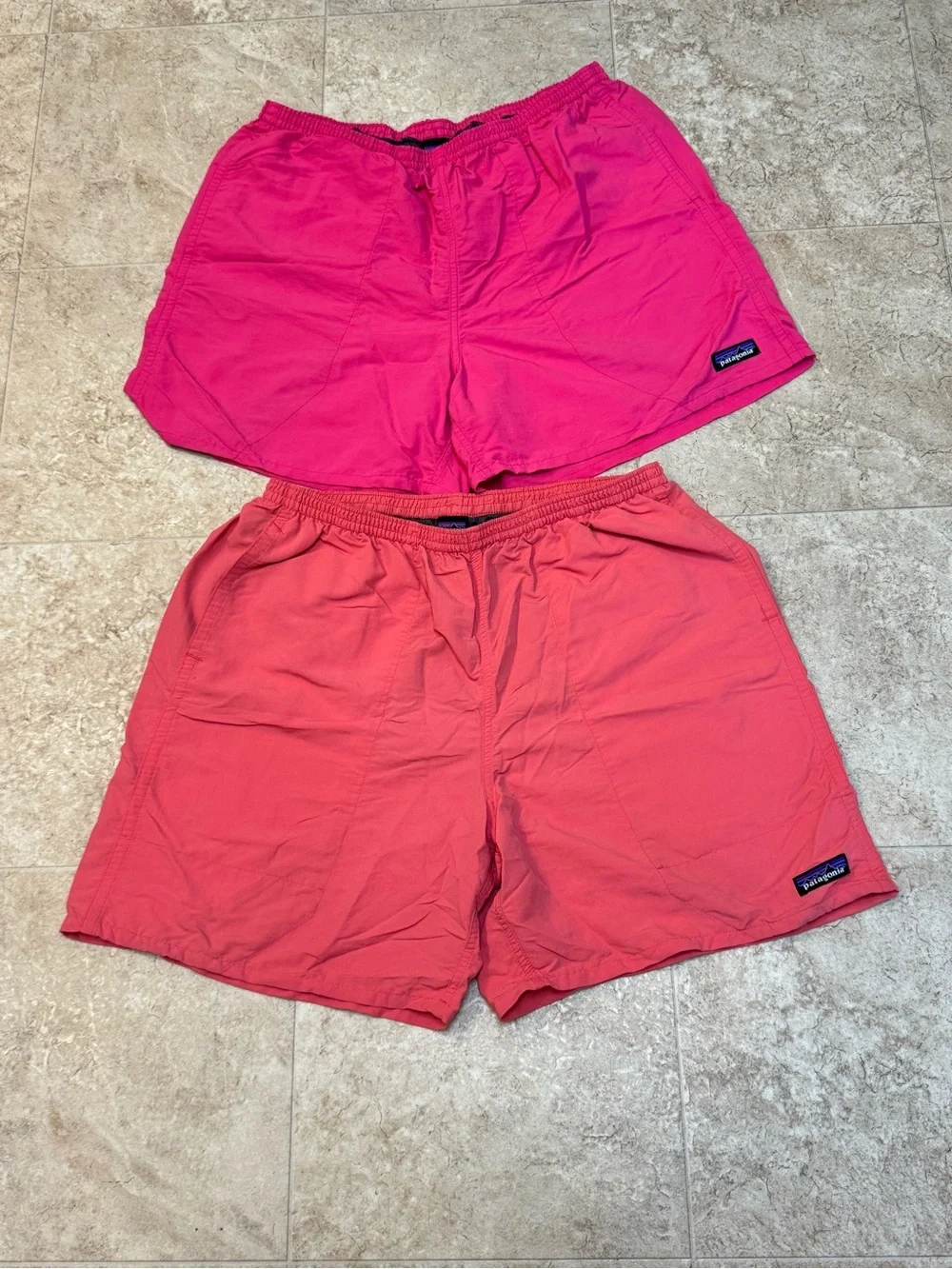 Patagonia Men’s Baggies Bundle 2 Pairs Pink Coral Hiking Outdoor Shorts Large